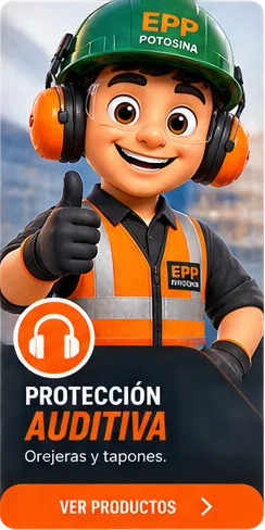 Protección auditiva: Protección auditiva: tapones y orejeras · Eppito, EPP Potosina